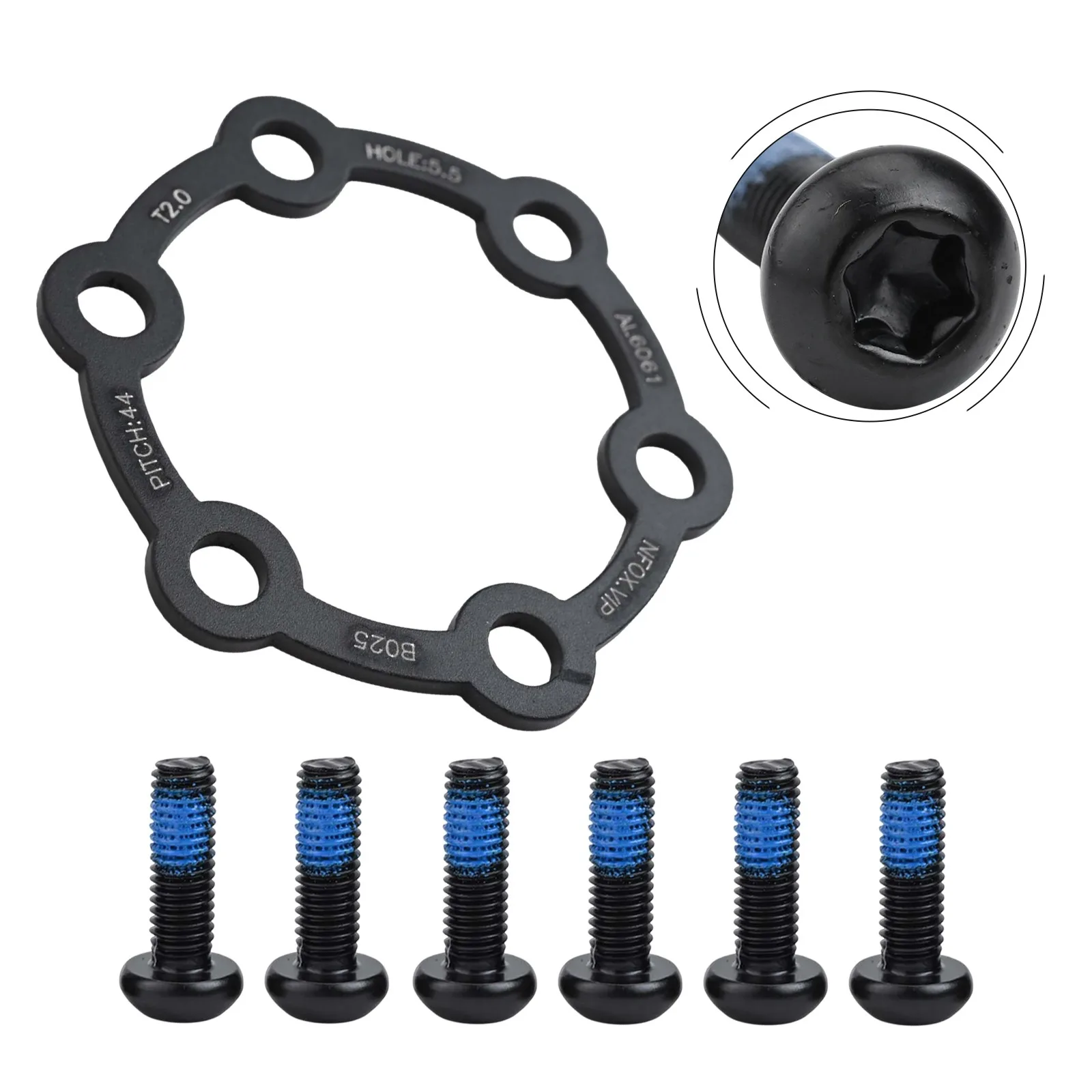 حشية قرص فرامل المحور لـ 6 فتحات دوارات سكوتر كهربائي أو مجموعة زيادة وسادة الدراجة مع مسامير من سبائك الألومنيوم