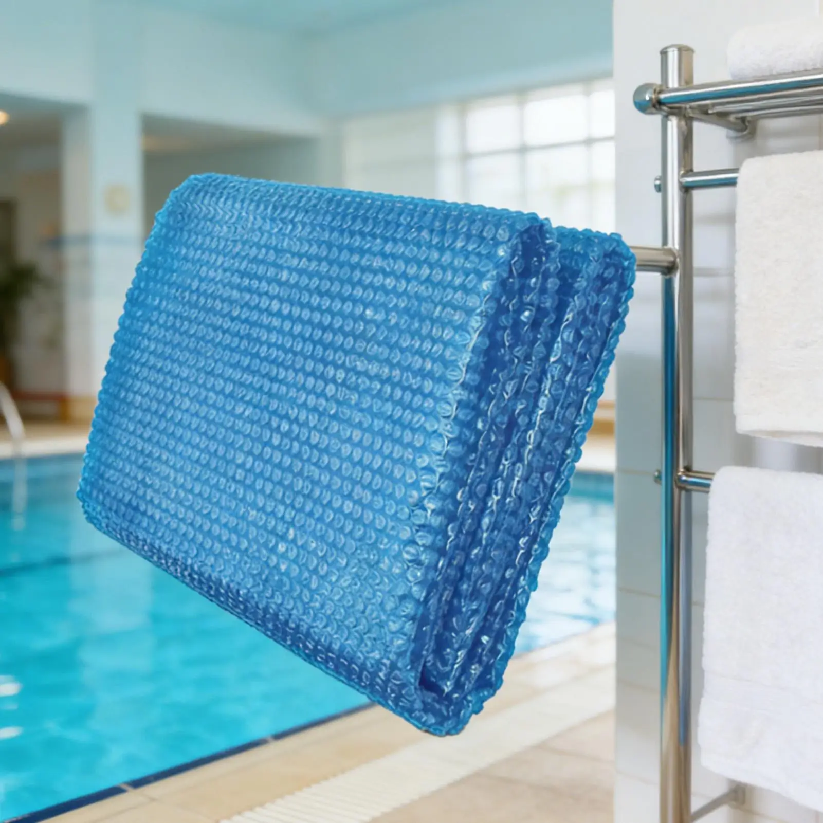 Heated Pool Cover Rectangular Heavy Duty Insulating Film Swimming Pool Insulating Cover for Summer Party Games Bar Dock Outdoor