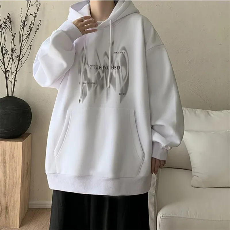 

New Gothic Letter Printed Hoodies For Men Autumn Hip Hop Oversized Hooded Sweatshirt Y2K Streetwear Graphic Hoodie Tracksuit