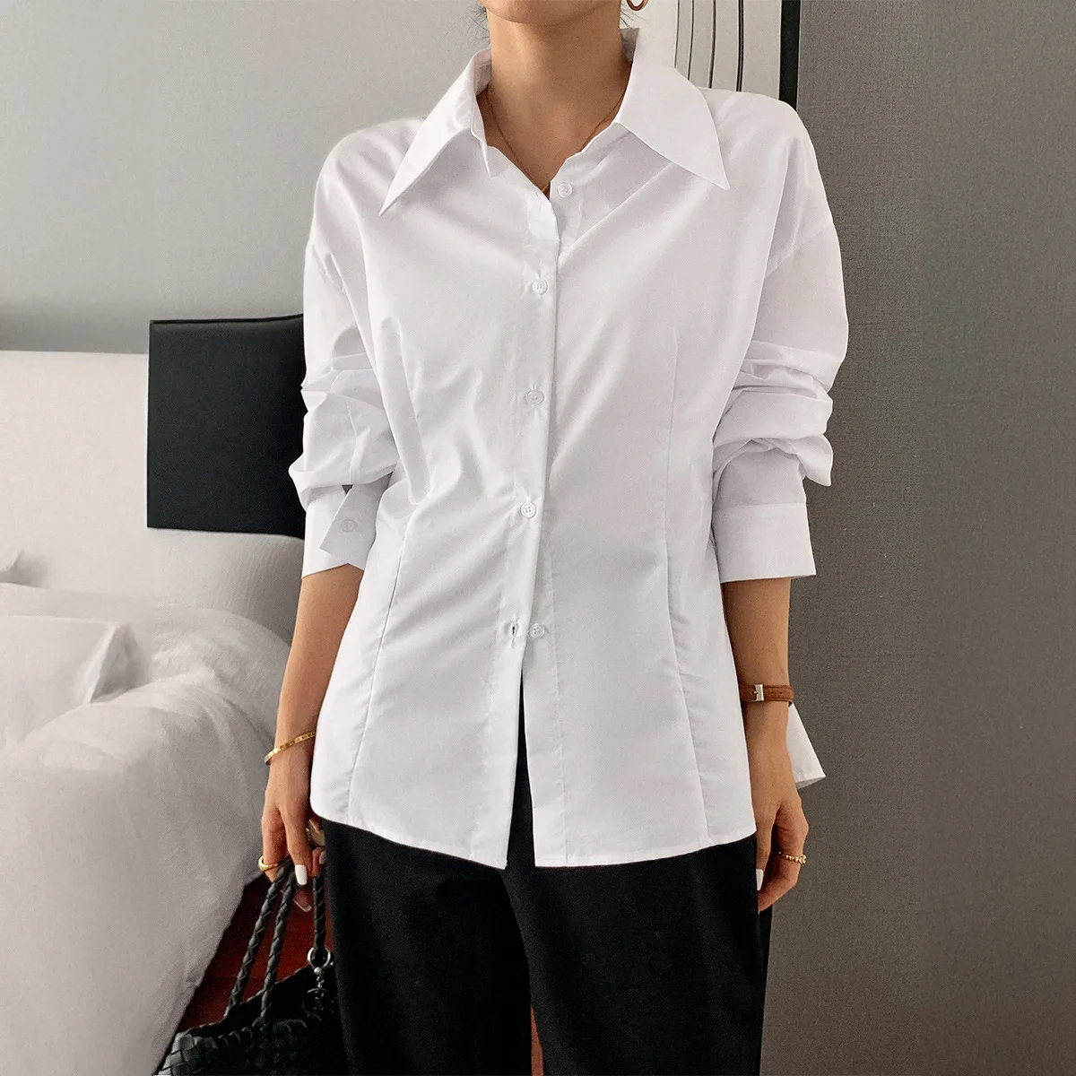 

Casual Vacation Premium Long Sleeve Button Top Shirt Women's 2025 Autumn/Winter