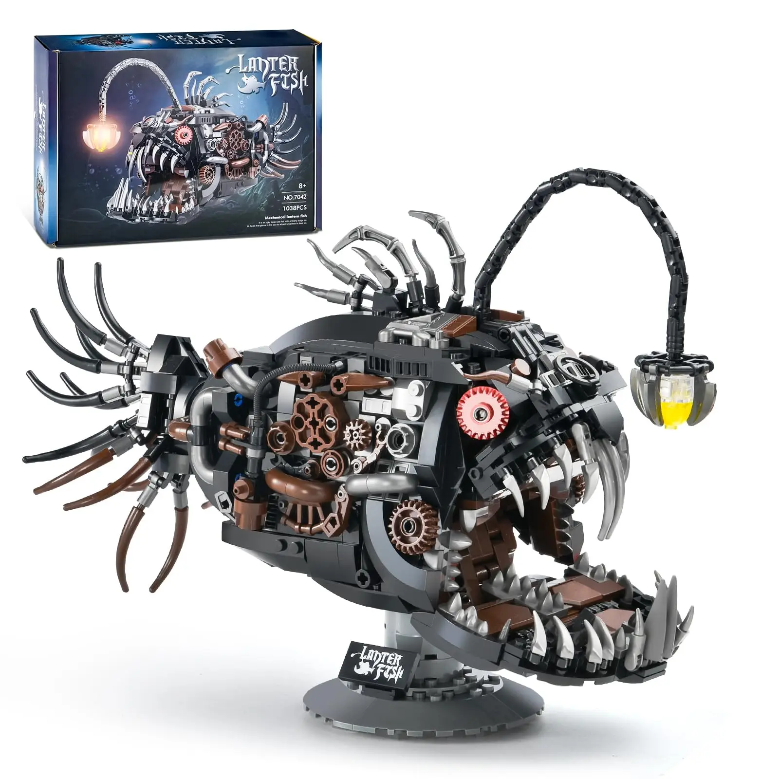 

Mechanical fish building blocks marine animal toys home or office decor a STEM building set gift suitable for boys and girls