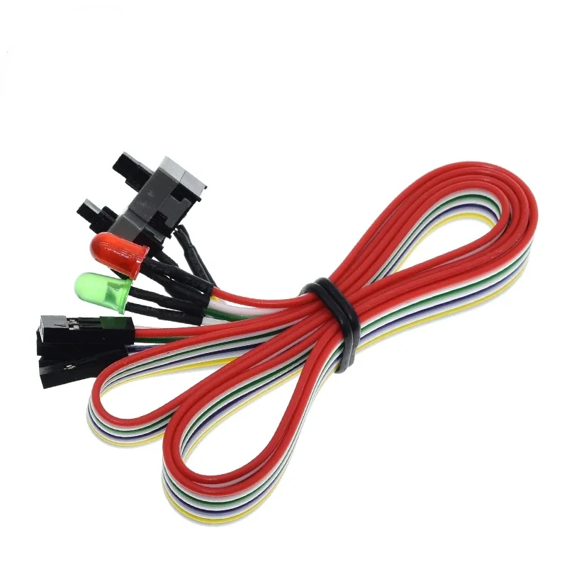 1PCS 65CM Slim PC Compute Motherboard Power Cable Original On Off Reset with LED Light PC Power Reset Switch Push Button Switch