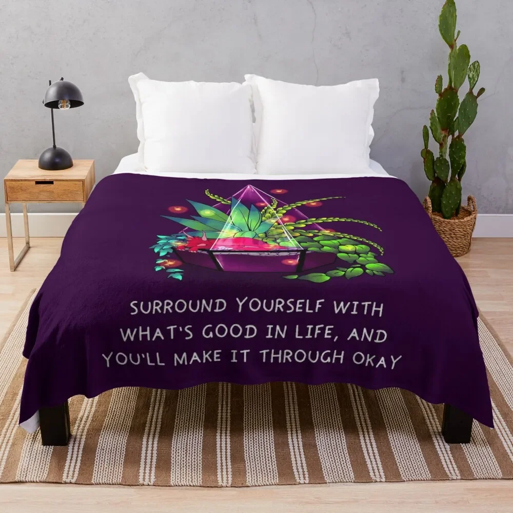 

Surround Yourself With What's Good in Life Terrarium Dragon Throw Blanket Blankets For Bed Thins Blankets