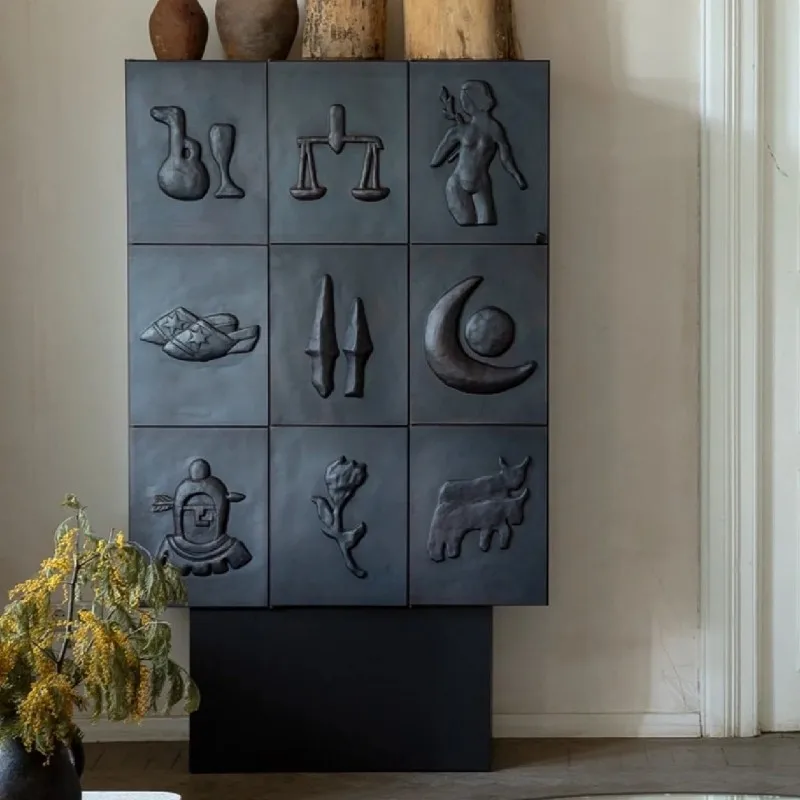 paint dining side cabinet solid wood entrance porch cabinet multi-function