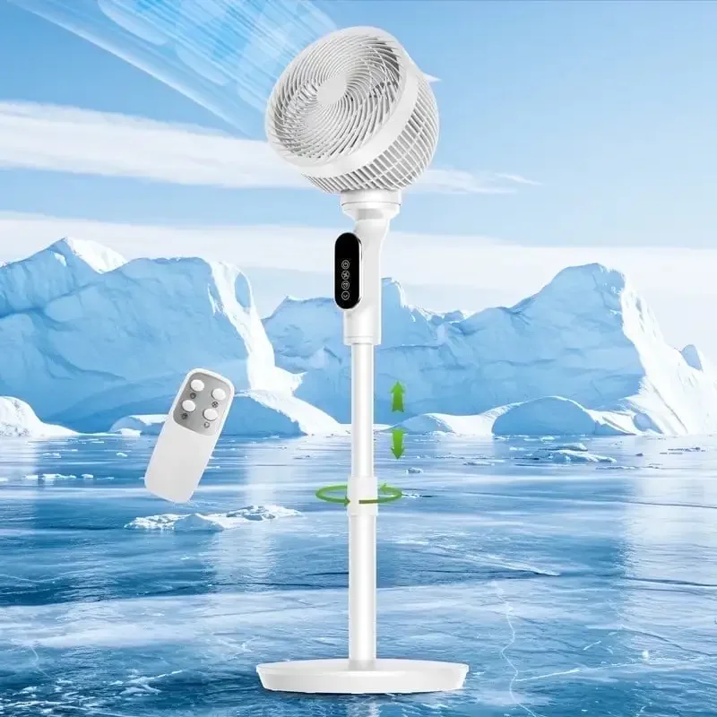 

Pedestal Fan for Bedroom, 6 Speeds, 90°+90° Oscillating Quiet 100ft Standing Floor Fan with Remote for Home