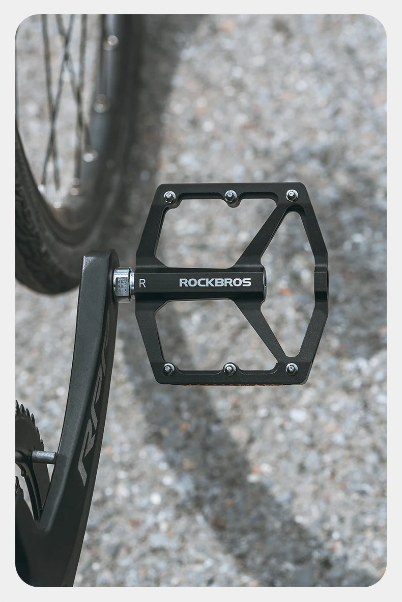 ROCKBROS Fahrradpedale, sparen Kraft, Aluminiumlegierung, rutschfest, MTB, Rennrad, Mountainbike, reflektierend, mit Kugellager, Fahrradzubehör – Detail 11