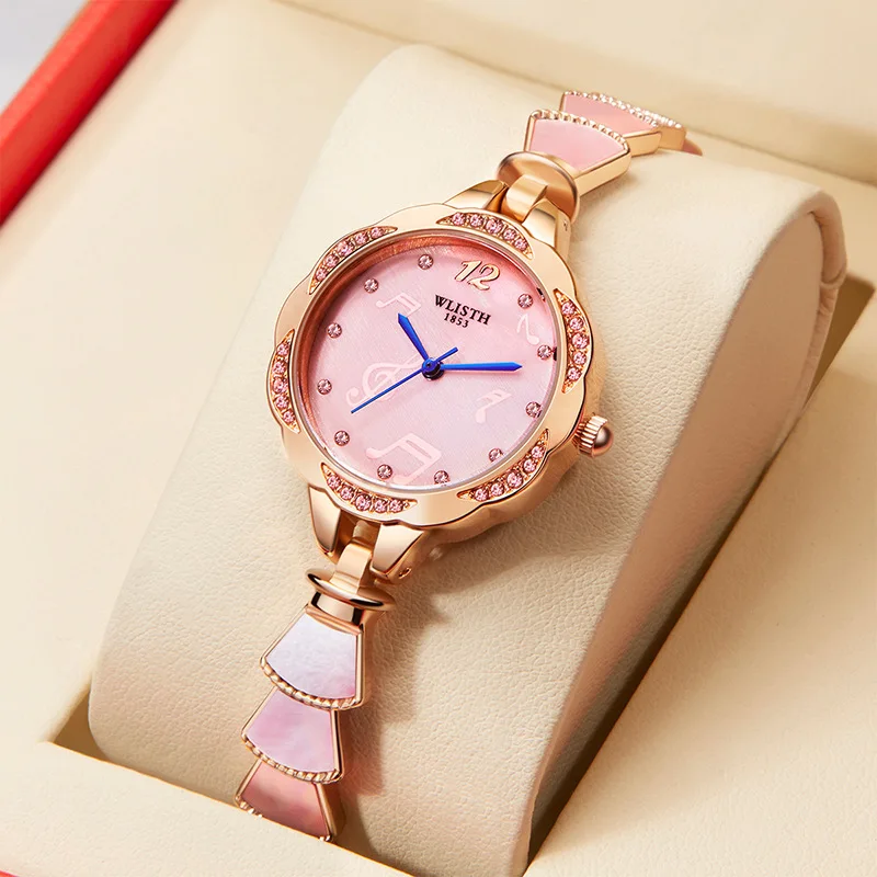 Nuevo * Reloj de cuarzo para mujer a la moda, elegante reloj de pulsera estilo pulsera, diseño simple y fresco para estudiantes y uso diario