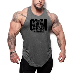 Gym Fitness Muscle Singlets Cotton Breathable Sleeveless T-Shirts Mens Casual Sport Tank Tops Summer Bodybuilding Loose Vests