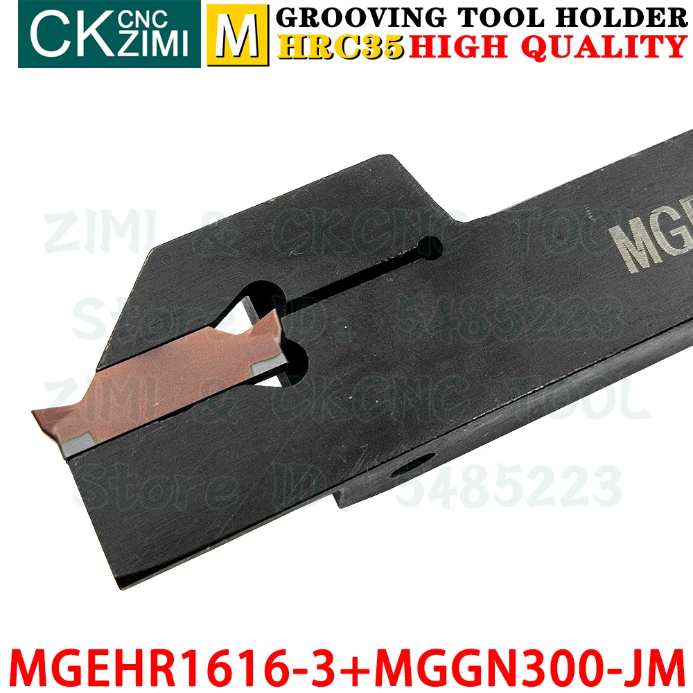 MGEHR1616-3 MGEHR 1616 3mm Suporte de ferramenta de ranhuramento Suporte com fenda de corte + MGGN300-JM MGGN 300 Ferramentas de insertos de metal duro para insertos de ranhura Ferramentas de corte de torneamento CNC