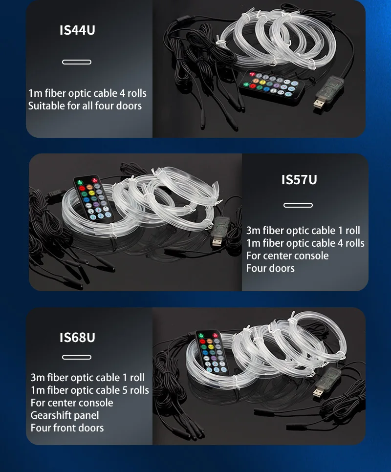 3M Auto-Innenraum-Ambiente-LED-Lichtleiste Unsichtbare USB-flexible Neon-Innenbeleuchtung RGB APP für Autodekorationsbeleuchtung – Detail 7