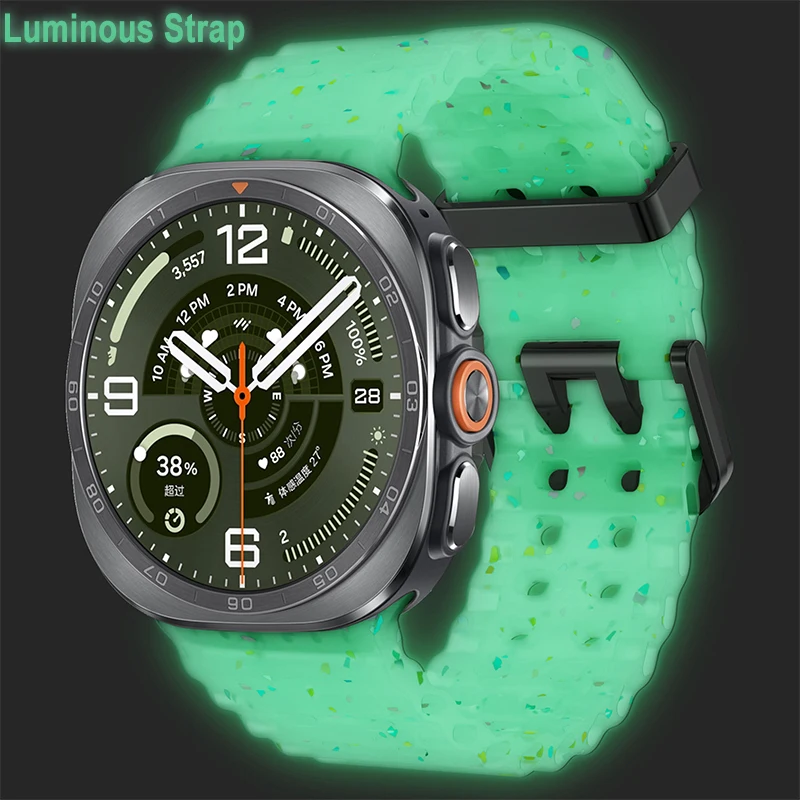 Leuchtendes Silikonarmband für Samsung Galaxy Watch Ultra2 2026 47mm Sportarmband für Galaxy Watch Ultra 47mm 2025/2024 Armband