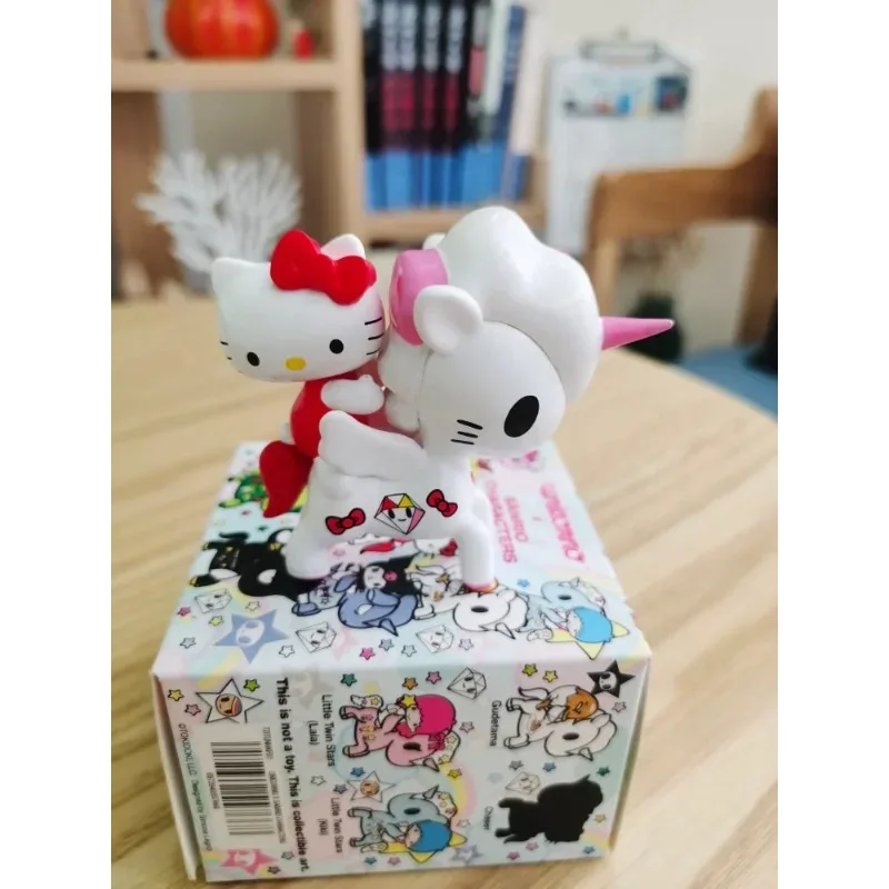 Original Genuine Cute Hello Kitty Sanrio Figure Anime Kawaii Kuromi Cinnamoroll My Melody Gudetamas Unicorn Figurine Toys Gift view 4