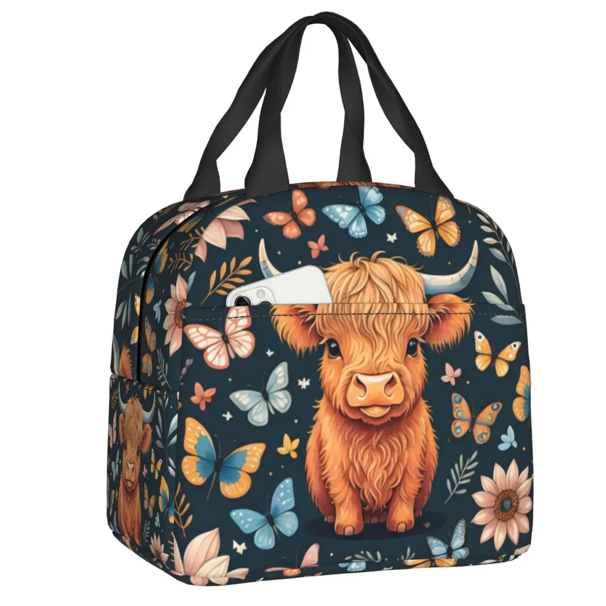 lancheira-personalizada-de-vaca-e-flor-das-terras-altas-para-mulheres-refrigerador-termico-a-prova-de-vazamento-lancheira-portatil-para-piquenique