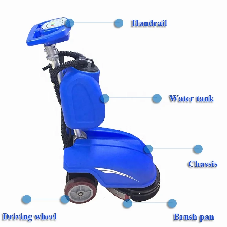 Customized 350 Floor Washing Machine Electric Portable Mini Walk Behind Floor Scrubber Automatic Floor Scrubber Battery Powered
