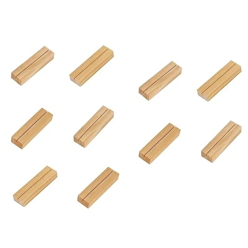 

Держатели для карточек из дерева AEE6-10, 10 шт., подставки для табличек, держатели для номеров столов, держатели для фотографий, визитница, легко использовать