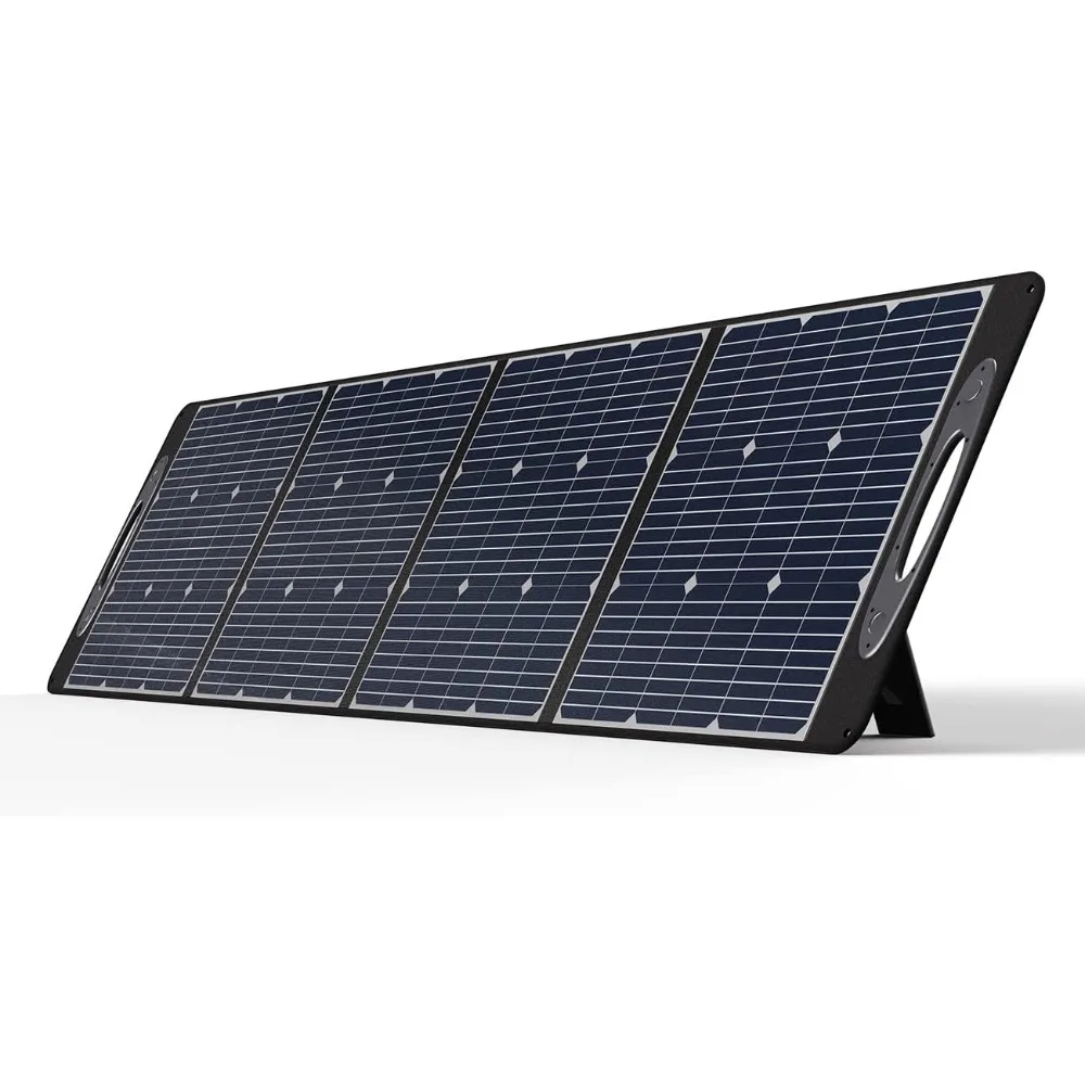 200W Portable Solar Panel for Power Station, Foldable Solar Panel w/ 4 Kickstands, IP65 Waterproof Solar Panel