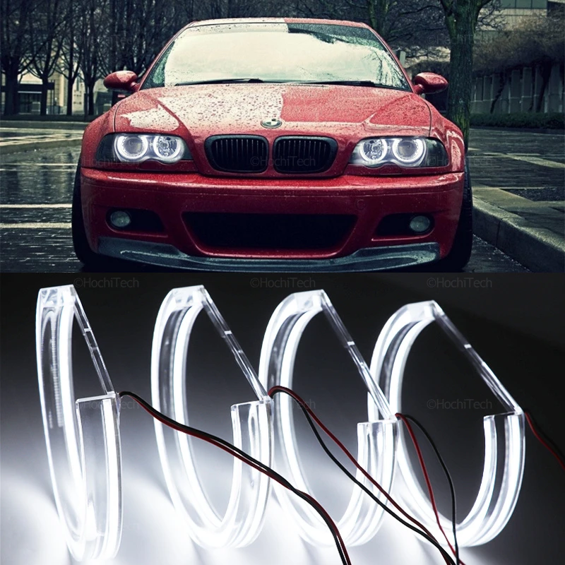 

for BMW 3 5 7 Series E36 E46 E39 E38 728i 740d 525i 316i 318i 528i LED Angel Eyes Ring Halo DRL Acrylic Headlight Accessories