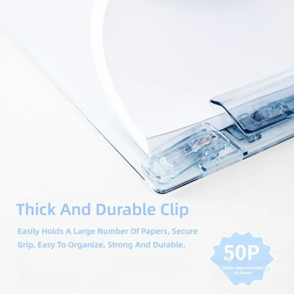 مجلد ملفات A4 متعدد الوظائف من الأكريليك، جبيرة كتابة شفافة سميكة، مشبك ورق عمودي للمكتب المدرسي #4
