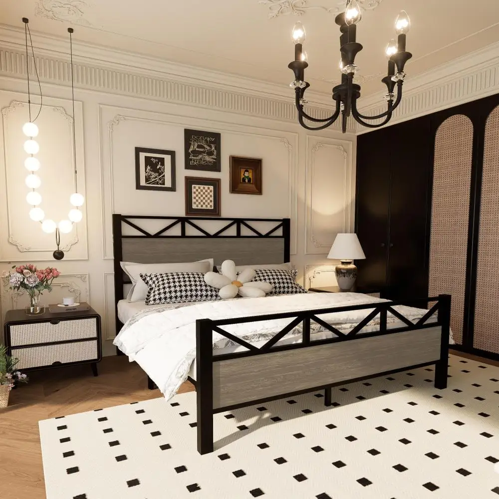 

Full Size Bed Frame,Easy Assembly, Brown