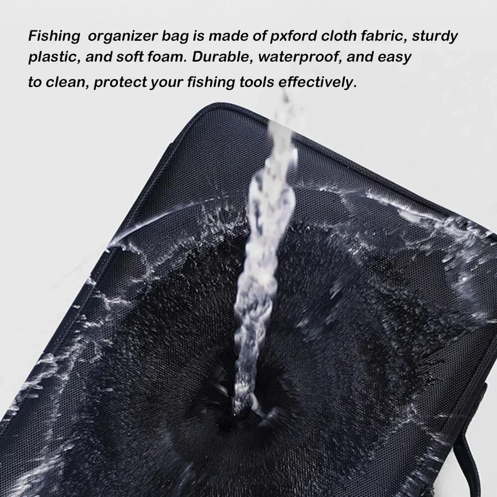 Large fishing gear bag, fishing roll, waterproof fishing lure bag Oxford multifunctional storage multi-layer outdoor fishing bag