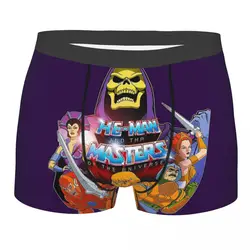 Novidade boxer shorts calcinha homem ele homem underwear mestres do universo esqueleto heman 80s dos desenhos animados cuecas macias para homme S-XXL