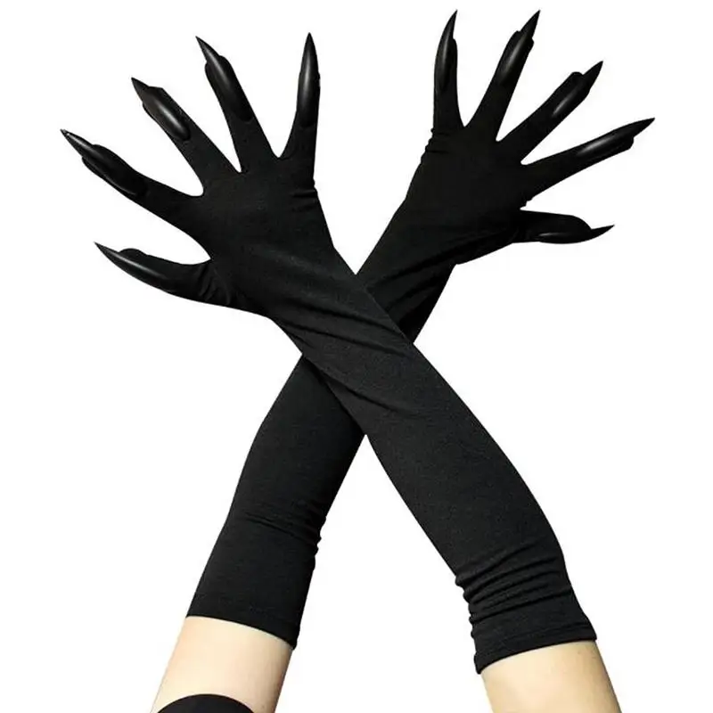 

Claw Gloves Halloween Halloween Nails Gloves Carnival Party Costume Long Nails Clown Gloves Claws Black Attached Long