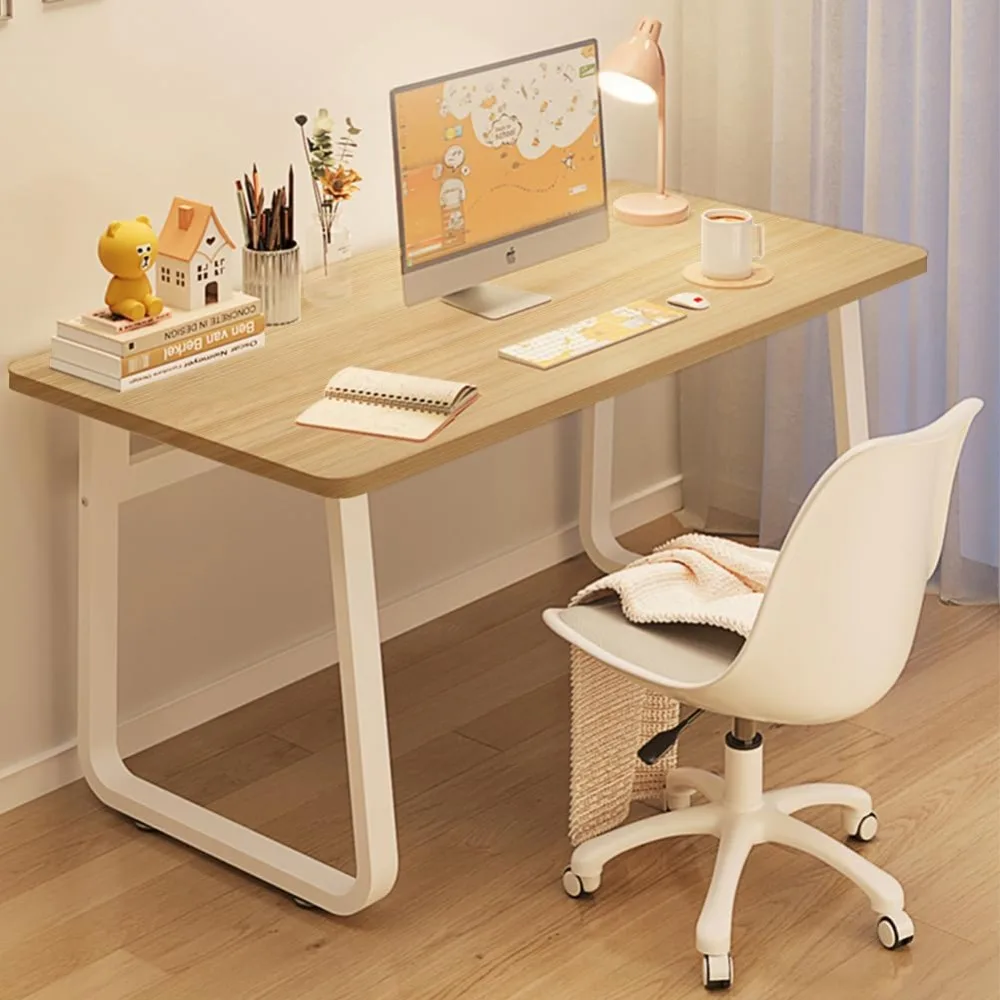 Modern Desk 39.4 Inch Computer Table Simple Style Office Writing Desk Industrial Office Table, Sturdy PC Laptop Table