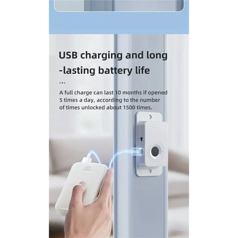 A69esmart Fingerprint Drawer Lock, Window Limit Lock-Mailbox, Glass Cabinet,Refrigerator, Cabinet, Wardrobe Shoe Cabinet Use Whi