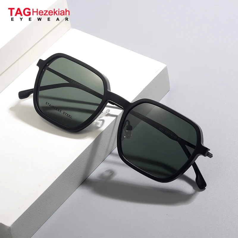 

2025 Retro Alloy Optical Eyeglass Frame Clip On Sunglasses Men Women Double Layer Prescription Eyewear Polarized Glasses UV400