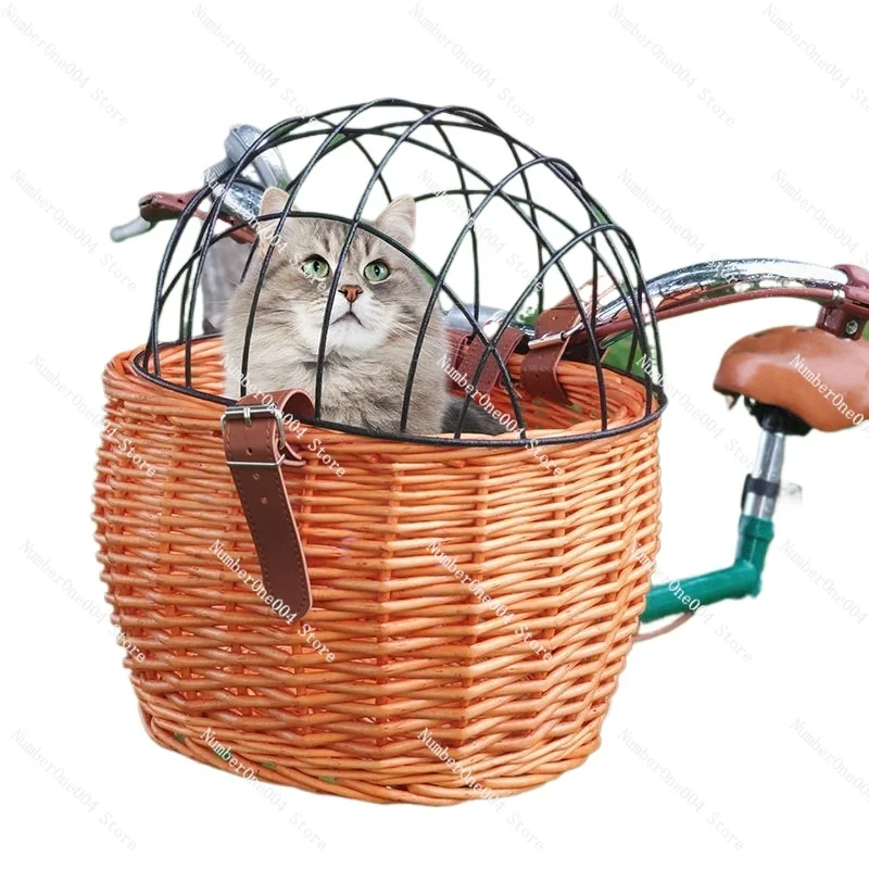 Pet baskets, storage baskets, wrought iron with LIDS, bicycle , willow woven storage , dog and cat cages