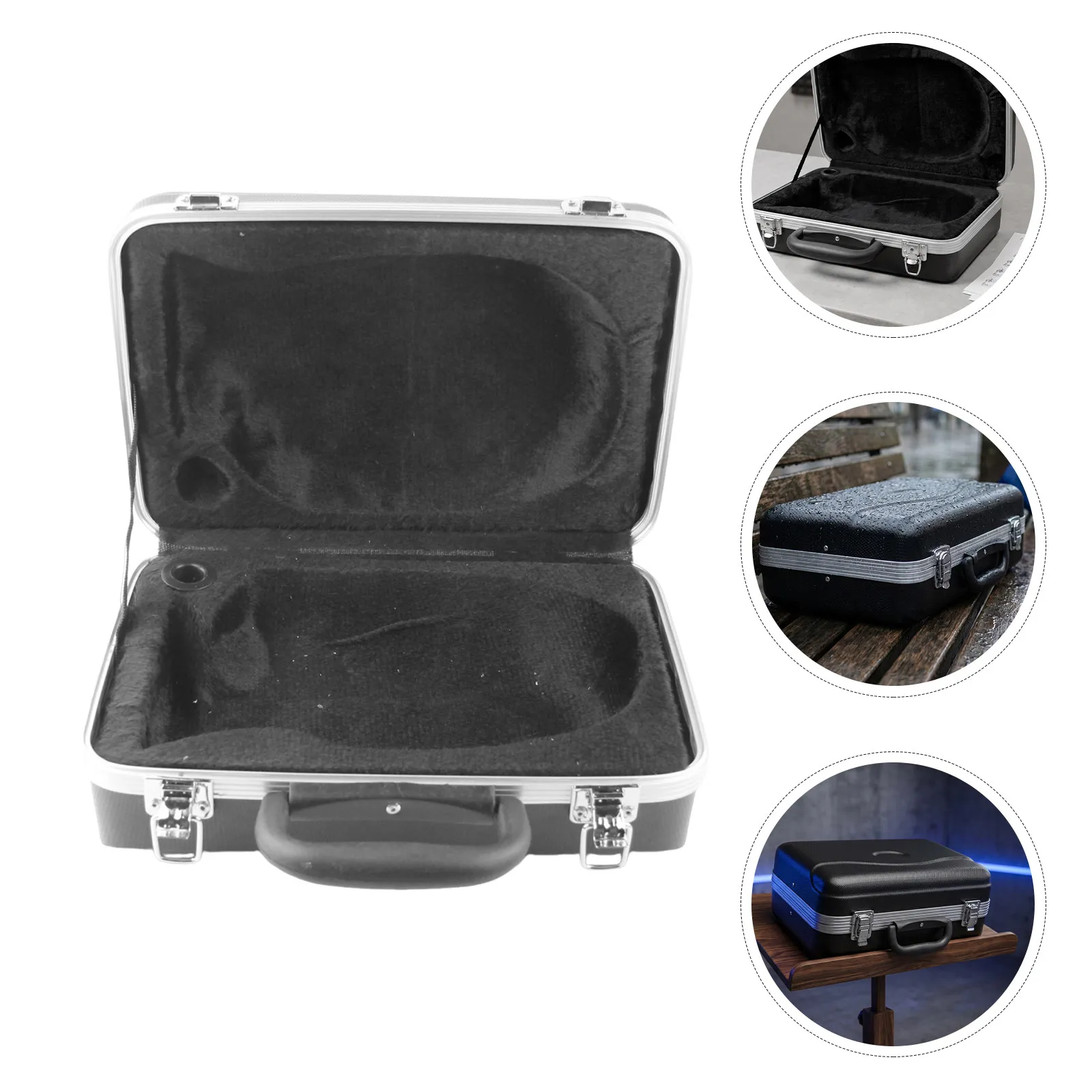 Pocket Trumpet Carrying Case ABS Lightweight Hard Shell Waterproof Padded Anti-Shock Bag for Travel Concerts Trumpet Travel Bag