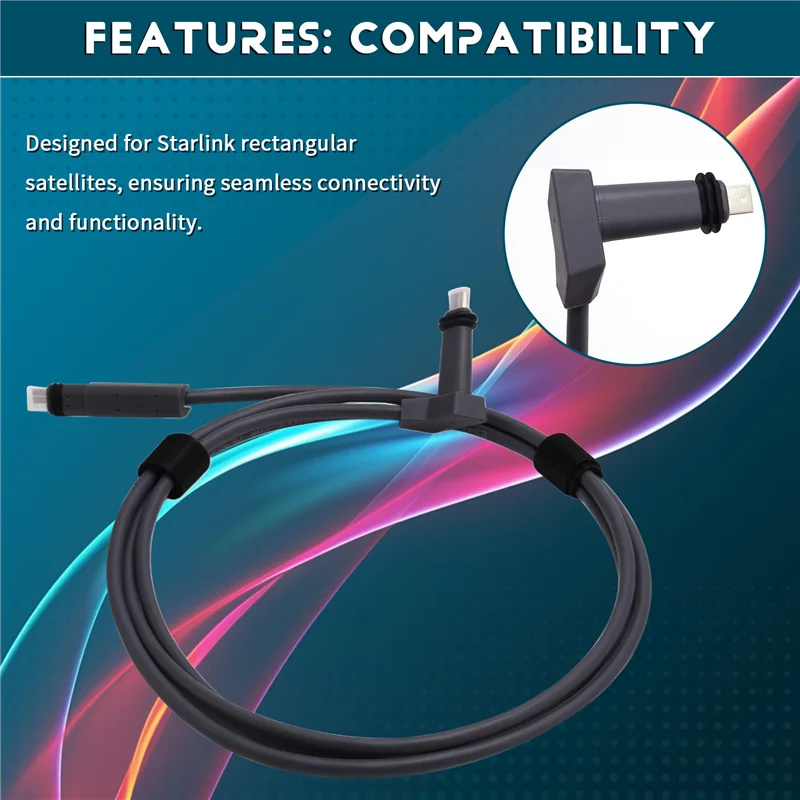 

Rectangular Satellite Replacement Cable 1000Mbps For Starlink Rectangular Satellite V2 Cable Repair-ABIU
