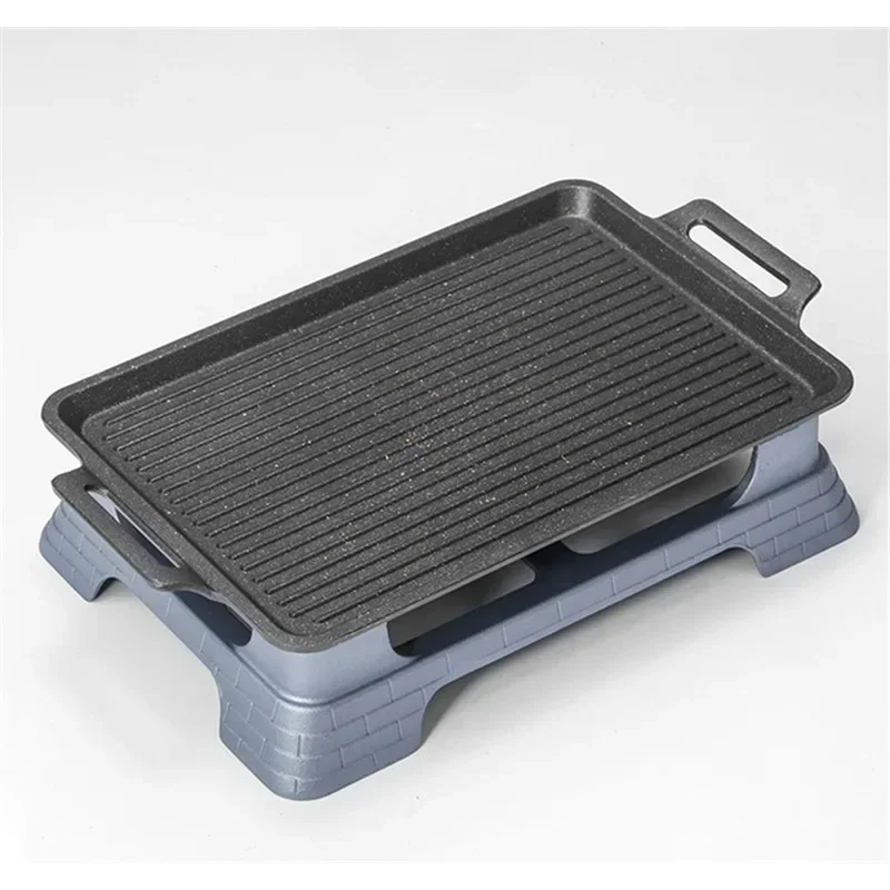 Smokeless Portable BBQ Grill Korean Japanese Barbecue Grill Charcoal BBQ Oven Alcohol Stove Non-stick korean bbq table JJ6