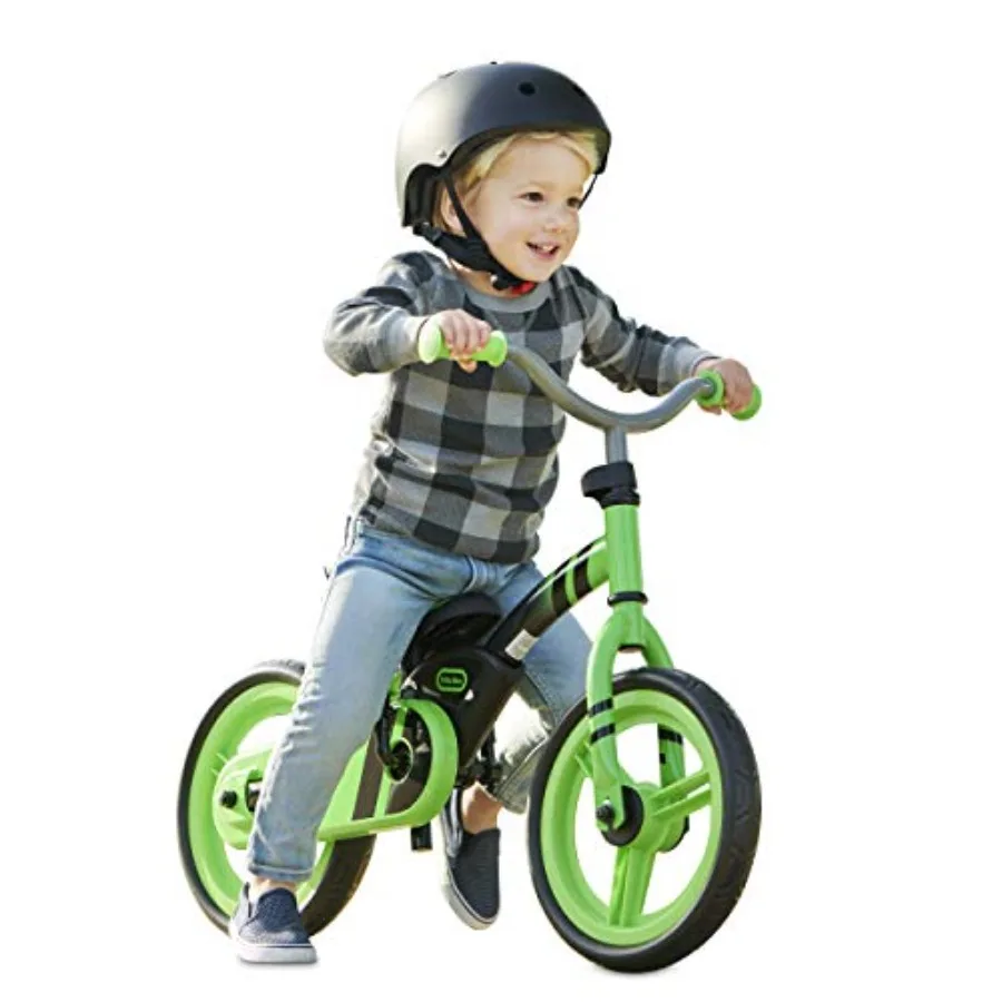 Balance-to-Pedal Training Bike for Kids in Green, Ages 2-5 Years, 12-Inch