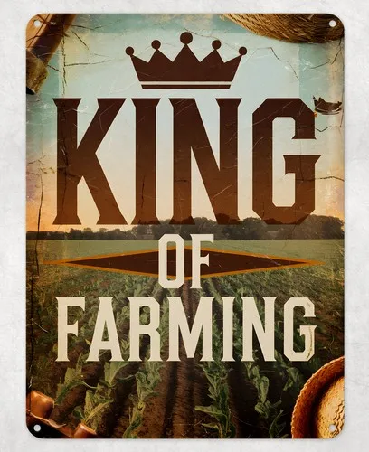 King of Farming Metal Poster Wall Tin Sign Man Cave Shed Home Plaque --Tin Sign