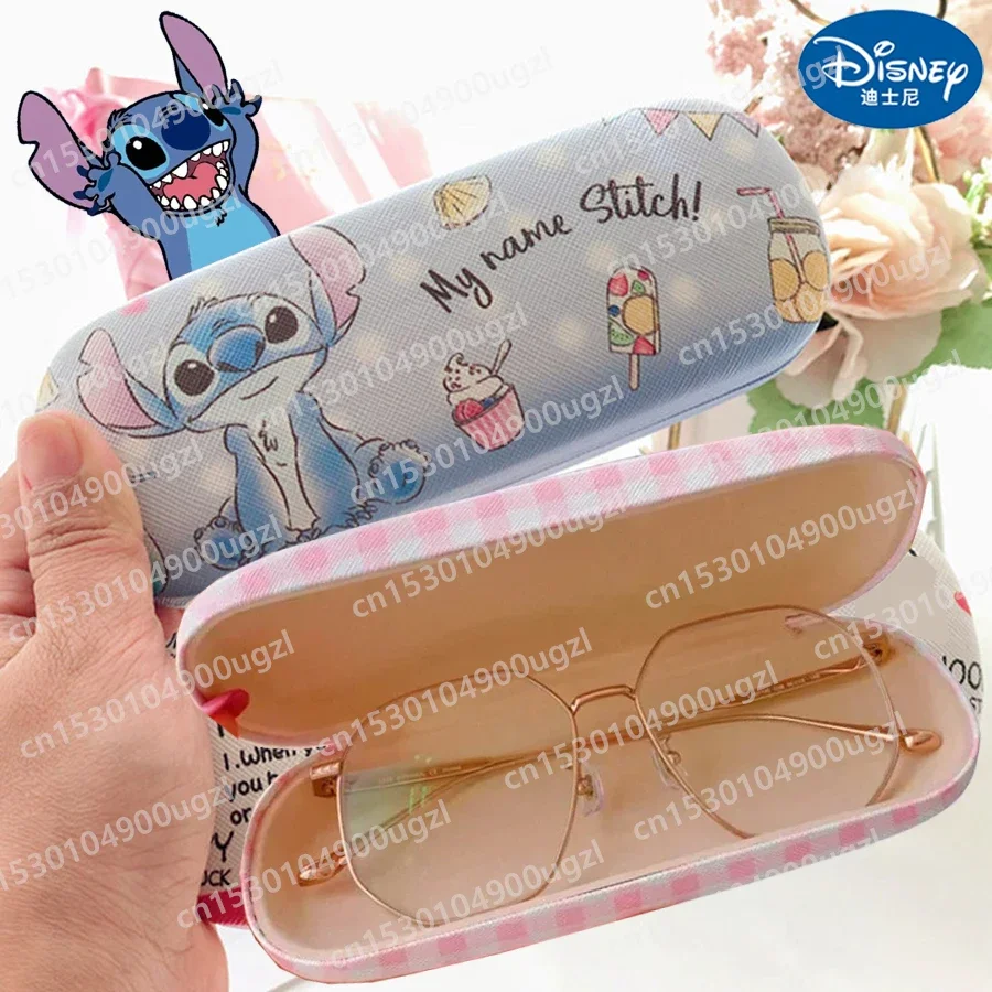 Stitch Disney Printed Glasses Case Hard Anime Figure Cartoon Shell Protective Case Stich Student Kids Glasses Storage Box Gift