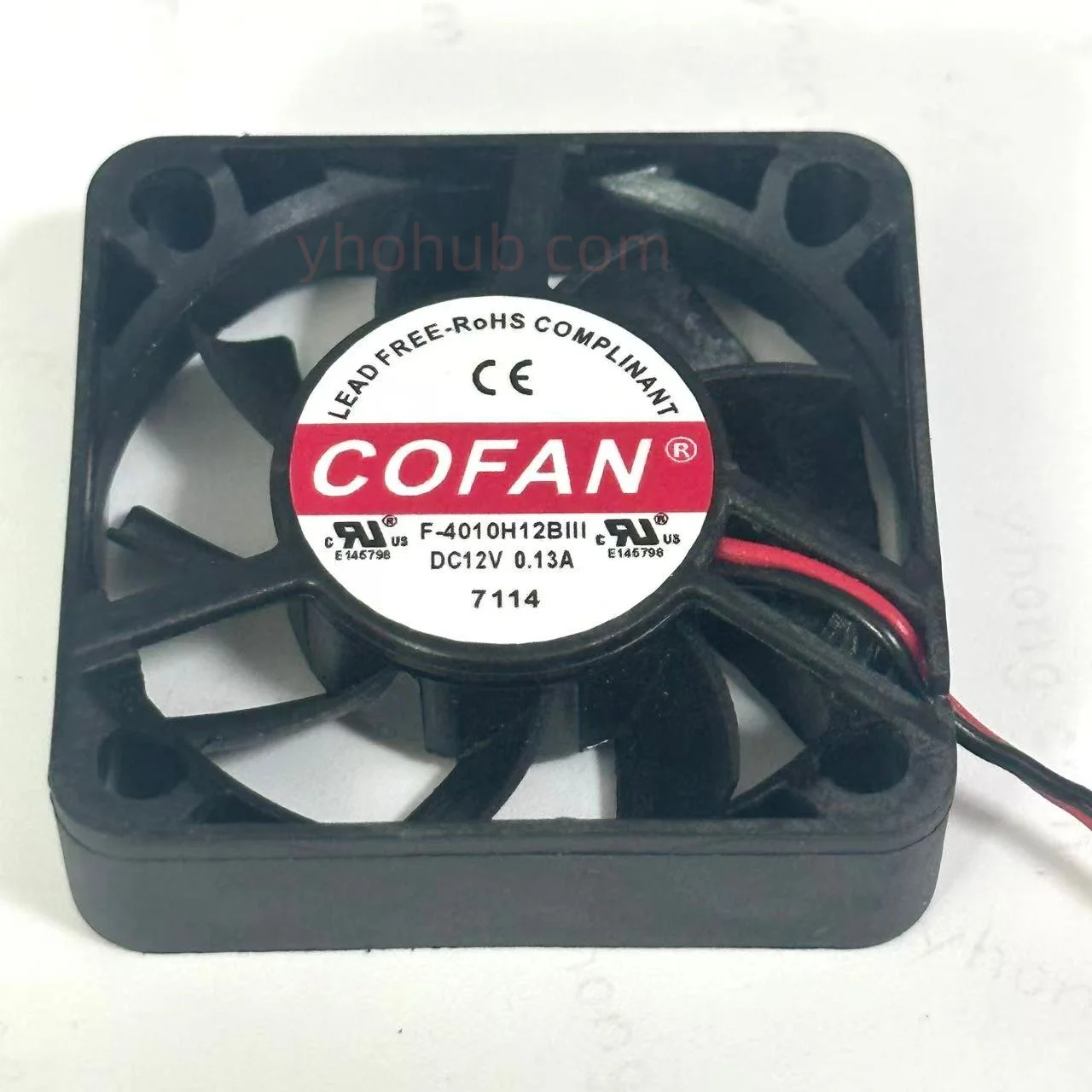 COFAN F-4010H12B DC 12V 0.13A 40x40x10mm 2-Wire Server Cooling Fan