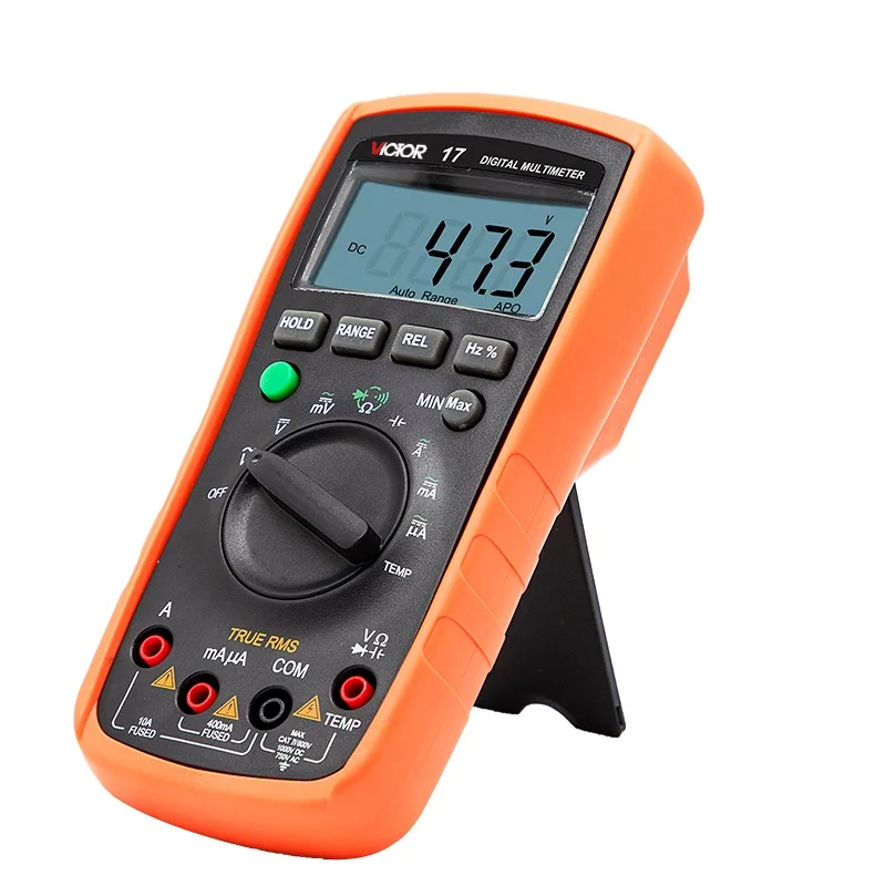 

VICTOR 17 Digital Multimeter Auto Range True RMS 3999 Counts Test Resistance Capacitance Voltage Current Meter Multimeters