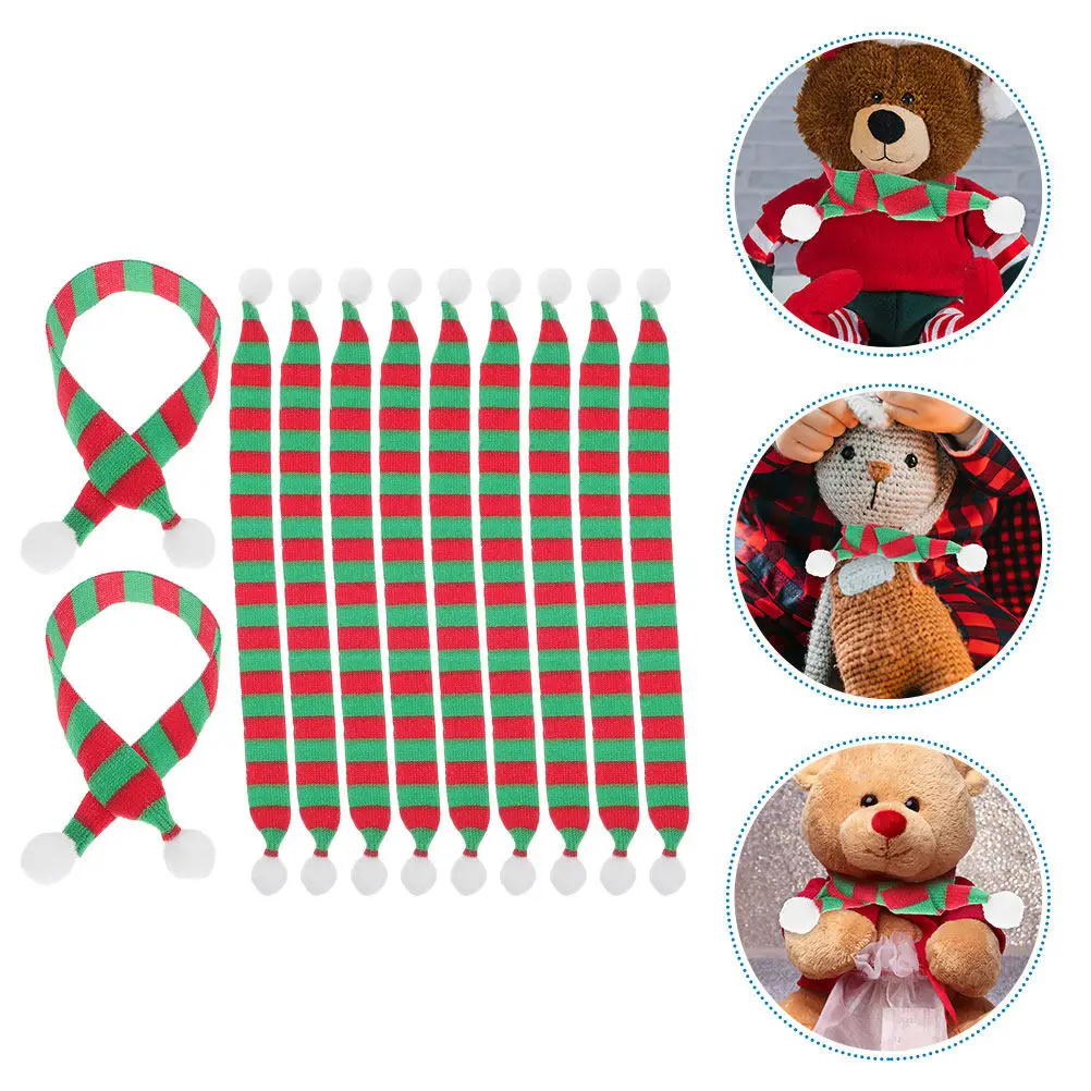 

20Pcs Tiny Christmas Scarves for Stuffed Animal Bears Miniature Wine Bottle Ornaments DIY Crafts Holiday Decoration Set