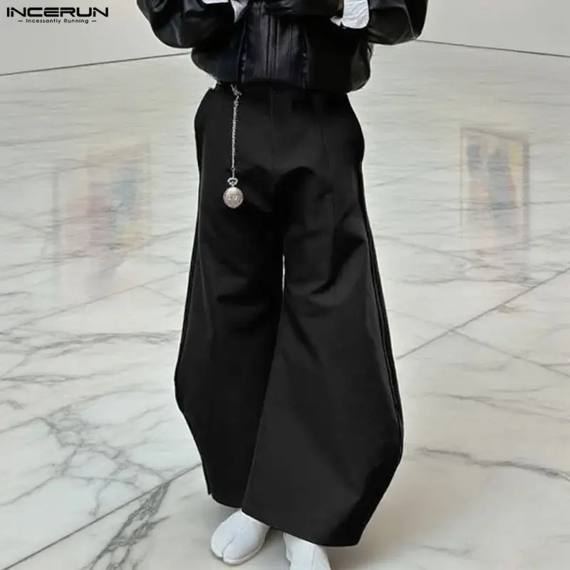 INCERUN Pantaloni a gamba larga da uomo Pantaloni da jogging con bottoni Pantaloni casual larghi da uomo Stile coreano Streetwear 2025 Pantaloni lunghi maschili di moda S-5XL