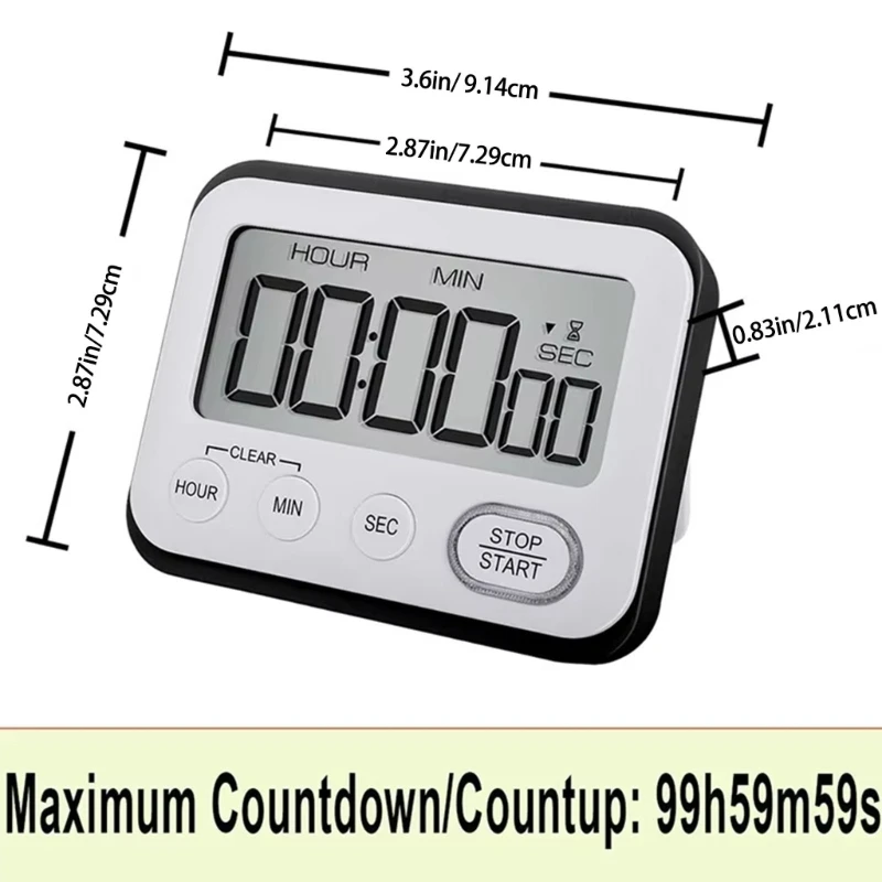 Count Up/Down Timer Table Timer for Office Kitchen Digital Timer Stopwatch LCD Display Timer Cooking Timer