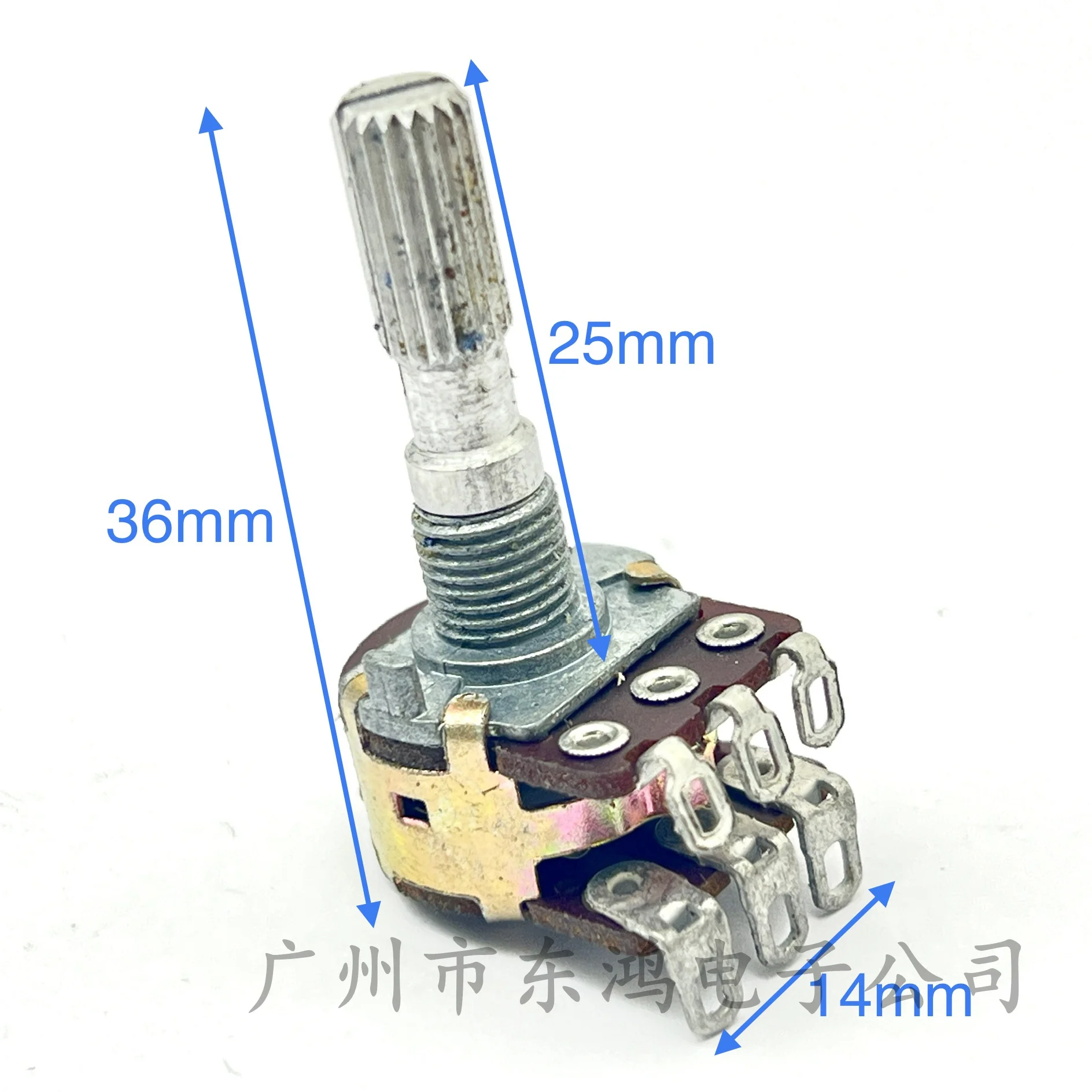 1 pcs imported 16 type dual channel B50K rotary Potentiometer shaft length 25mm