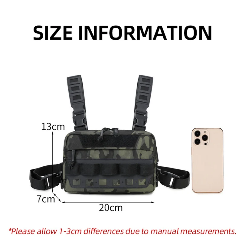 Tactical Men's Chest Bag Fishing Vest Backpack Travel Molle Nylon Camping Climbing Backpack Outdoor Vest Rig Fanny Pack Bags