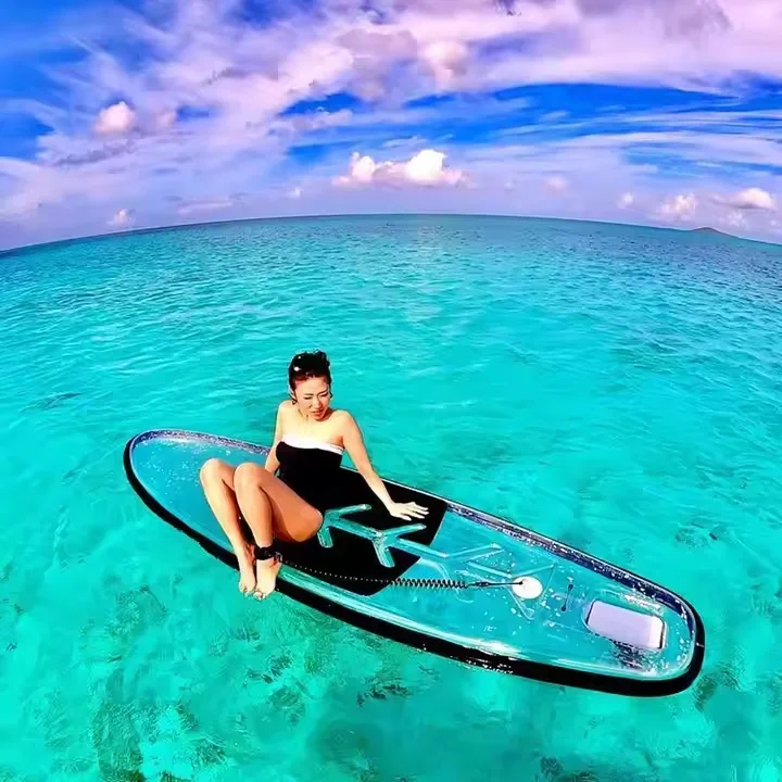 New Universal Transparent Inflatable Stand-Up Paddle Board Leisure Water Ski SUP Surfboard with Paddle Accessories