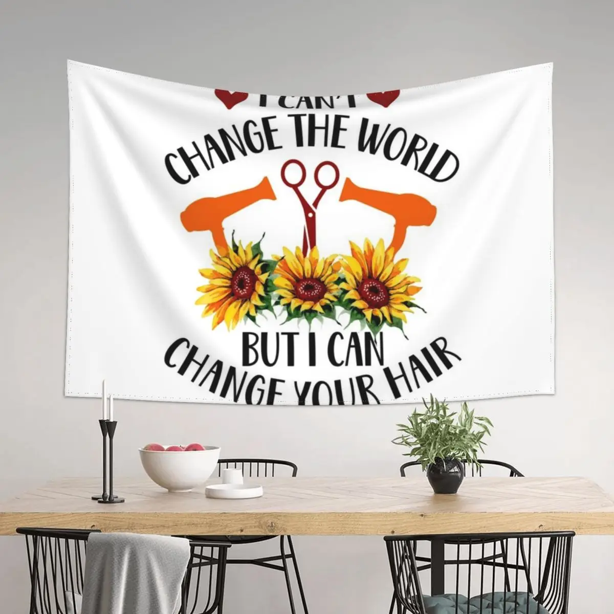 

I can’t change the world but I can change your hair hairstylist gift hair dresser Tapestry Aesthetic Decoration Tapestry