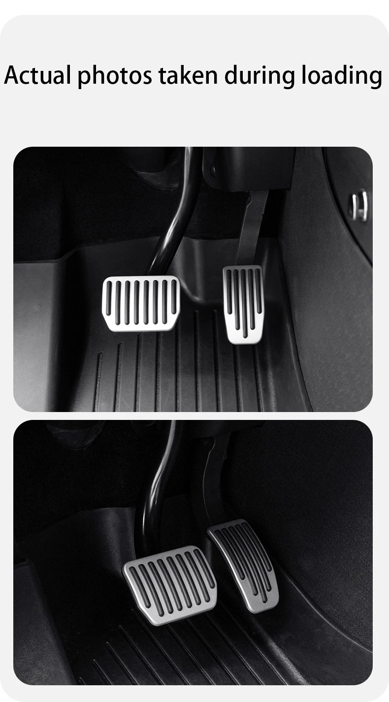 Für Tesla Model Y Juniper 2025 Model 3 Highland 2024+ Fußpedalauflagen aus Edelstahl mit Rutschfestem Zubehör, 2er-Set – Detail 8
