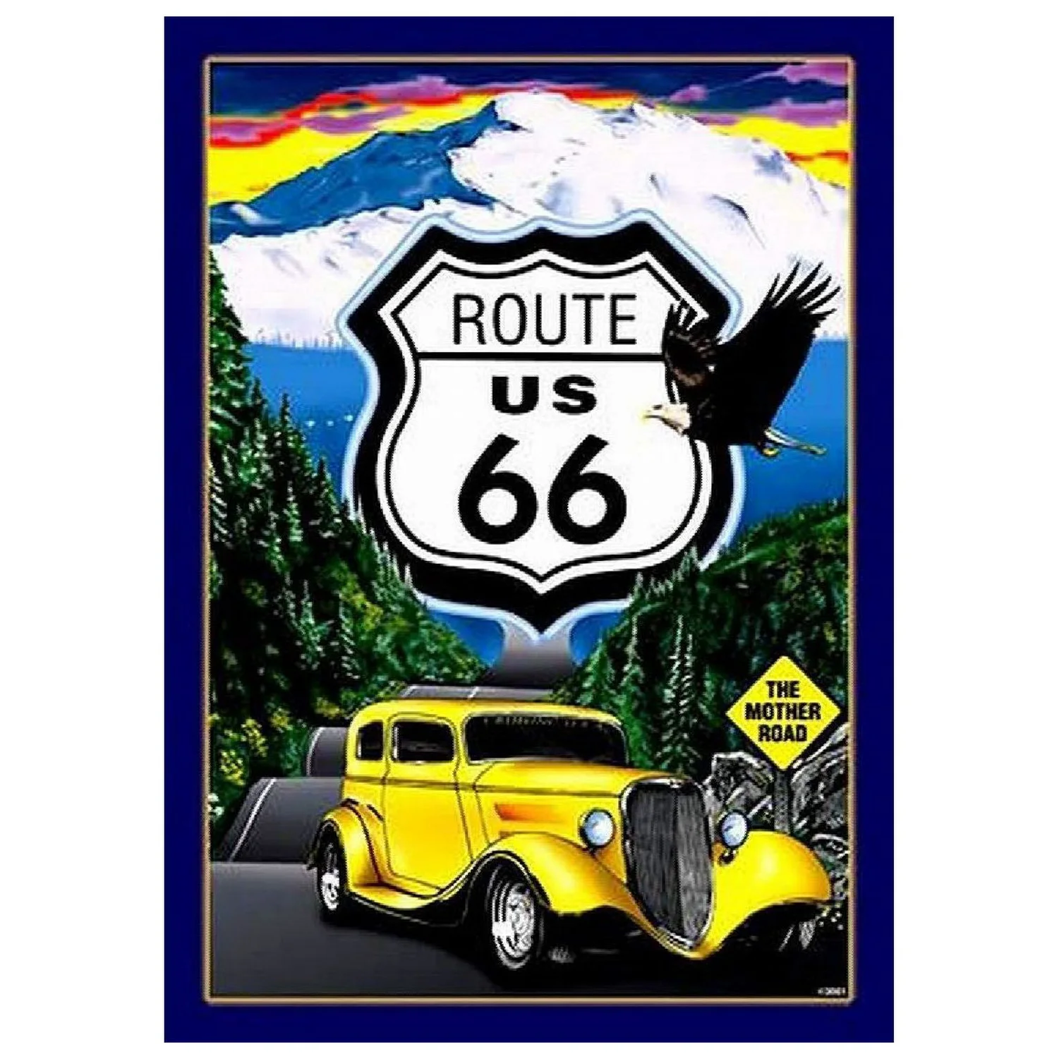 USA Route 66 Metal Tin Signs Wall Poster Plaque Warning Sign Vintage Iron Painting Decoration for Home Cafe Living Room Club Bar