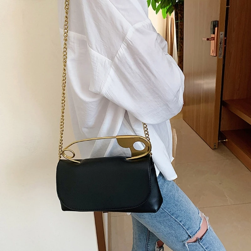 Trendy Crossbody Bag for Women Fashion Chain Shoulder Bag Purse with Removable Chain Strap Shoulder Handbag Purse