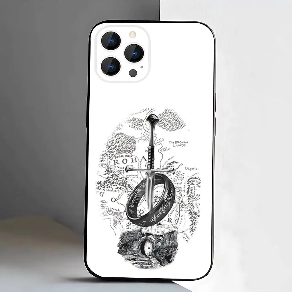 Der Herr der R-Ringe-Karten-Handyhülle für iPhone 17,16,15,14,13,12, Pro, Max, Plus, E, SE4, Air, Mini, schwarze Softbox