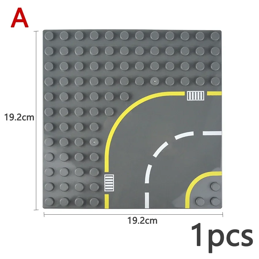 Large Size Baseplate 12*12 Dot Building Block Road Street T-Junction Big Particle Bottom Plate Floor Compatible Duploes Bricks